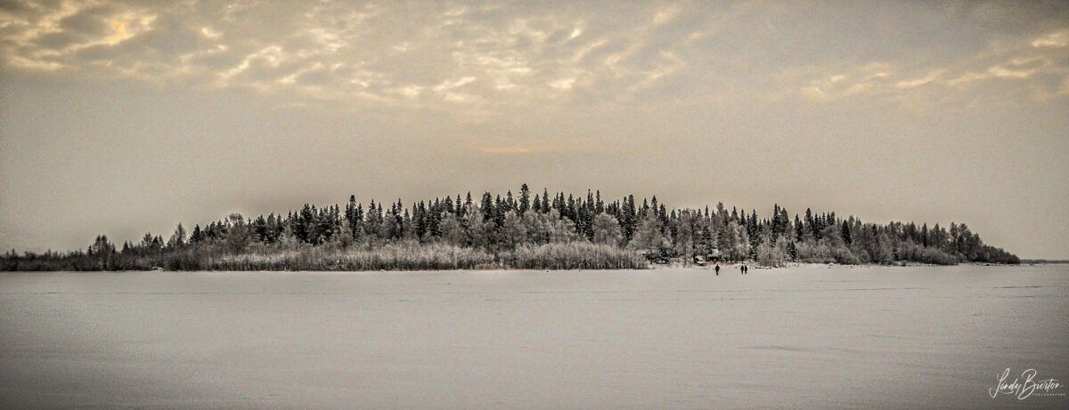 Island surrounded by frozen sea Kemi Finland
